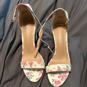 Madden Girl White Floral Heels